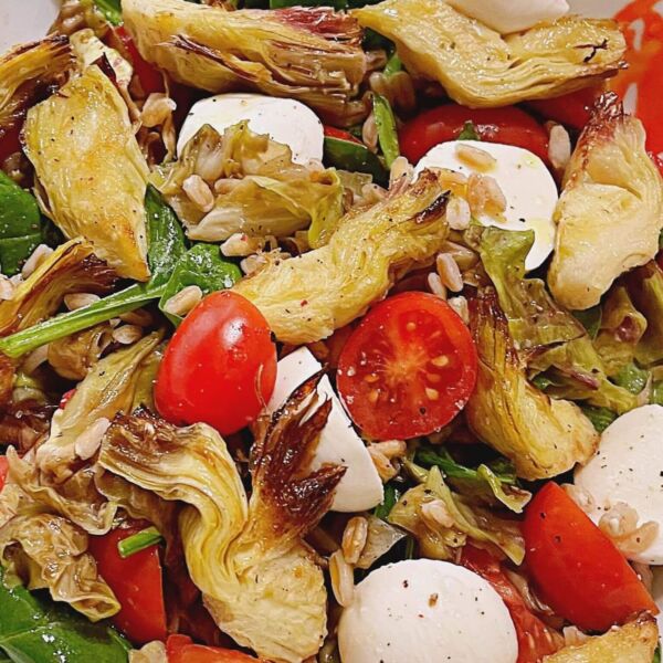 Radicchio, Roasted Artichoke, and Mozzarella Salad