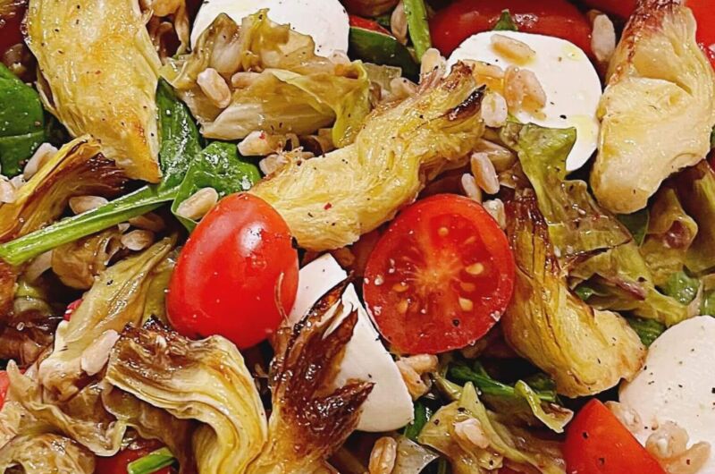 Radicchio, Roasted Artichoke, and Mozzarella Salad